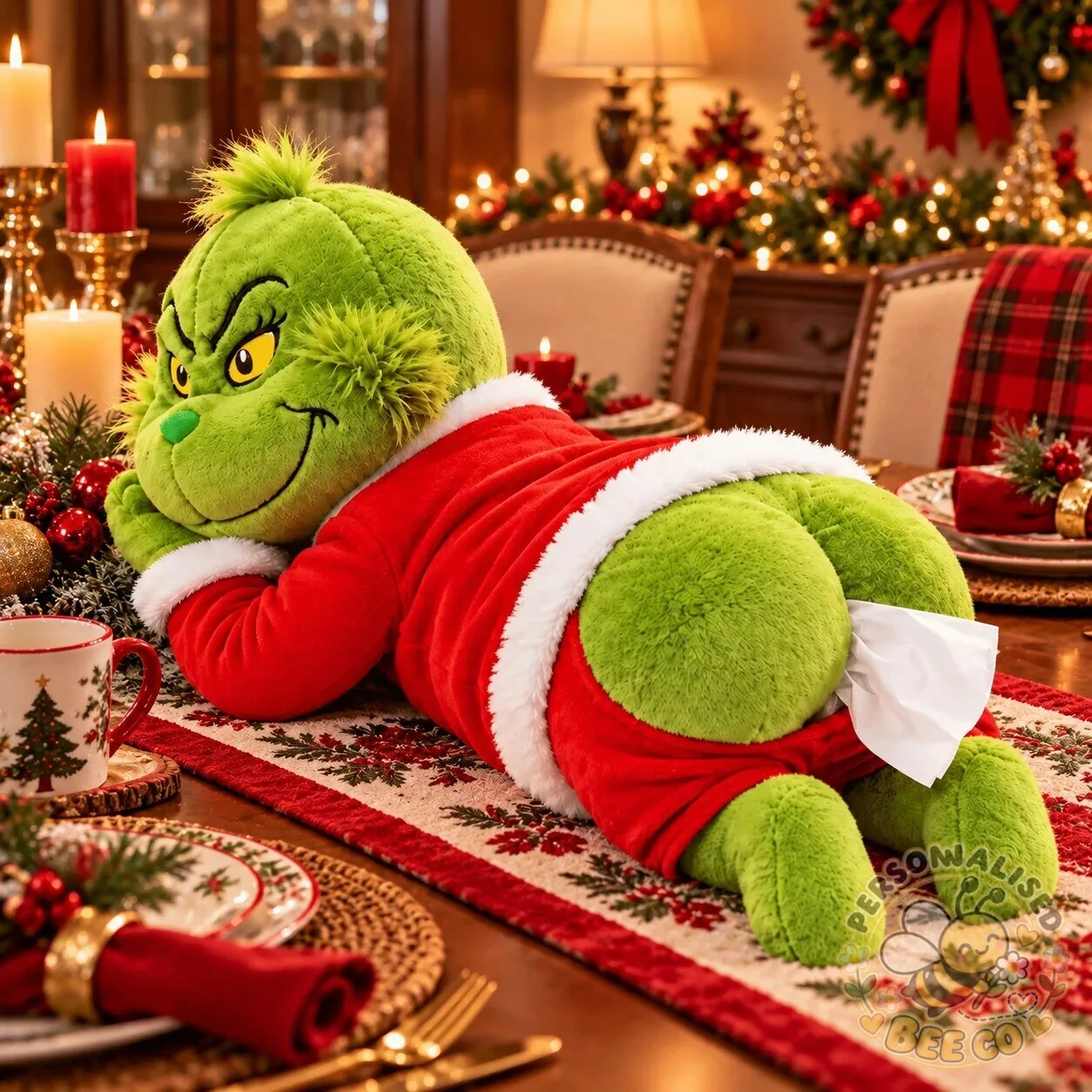 Grinch Butt Plush Tissue Box Holder Funny Christmas Decor & Gift 9 Grinch Butt Plush Tissue Box Holder Funny Christmas Decor & Gift