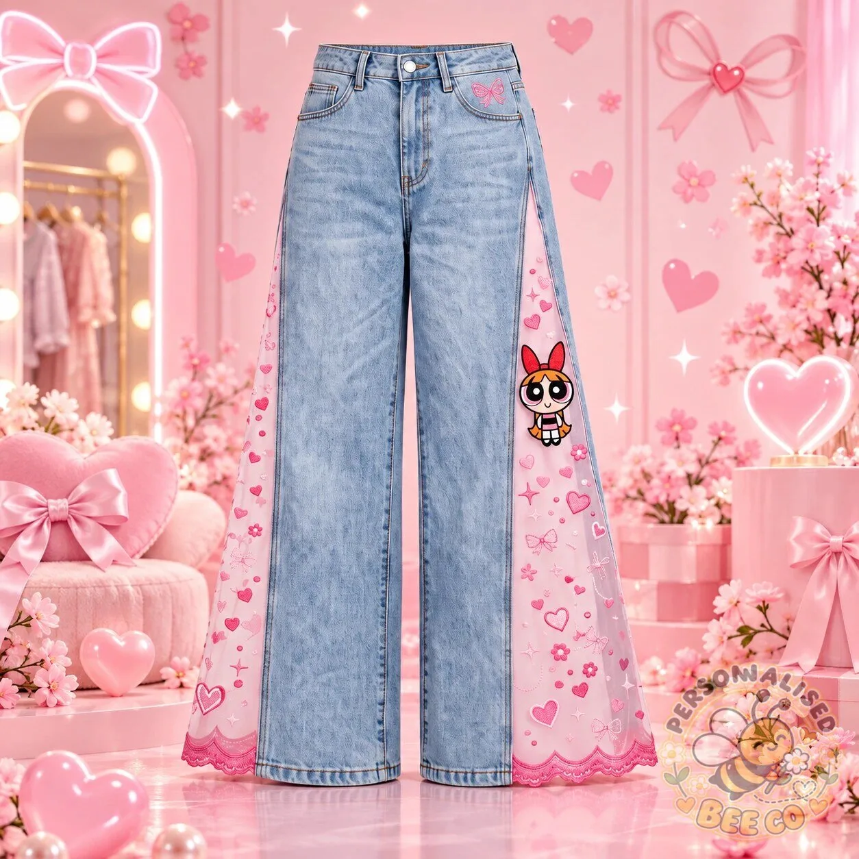 Thepuffjeans H&M The Powerpuff Girls Character Flare Jeans 9 Thepuffjeans H&M The Powerpuff Girls Character Flare Jeans